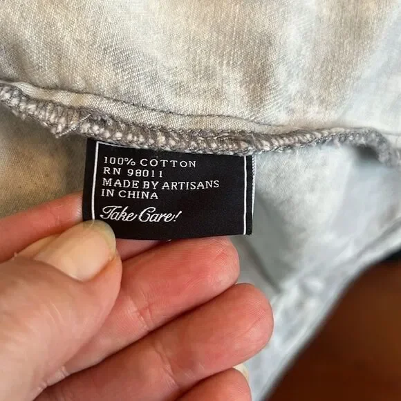 Akoo Light Gray Acid Washed and Paint Splatter Design Denim Jacket ~ Size XL - Picture 7 of 11